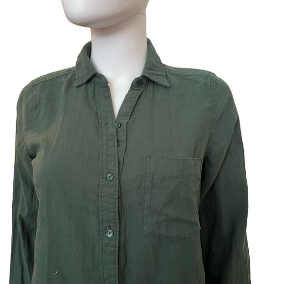 Abercrombie & Fitch A&F Green Flannel Button-Down Shirt Top S - Picture 1 of 6